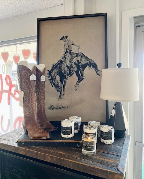 Bucking Bronco Western Canvas Art