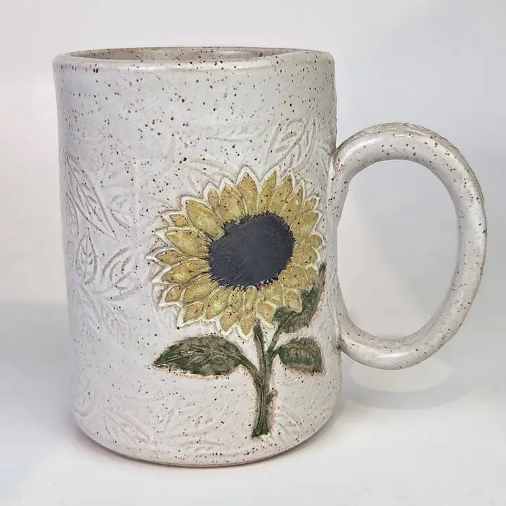 Sunflower Stoneware Mug – 14 oz