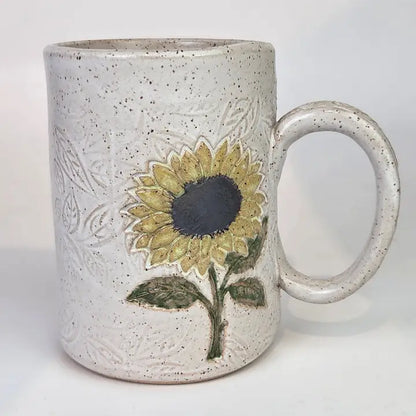 Sunflower Stoneware Mug – 14 oz