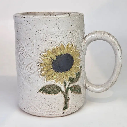 Sunflower Stoneware Mug – 14 oz