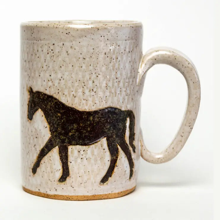 Rustic Horse Stoneware Mug – 14 oz