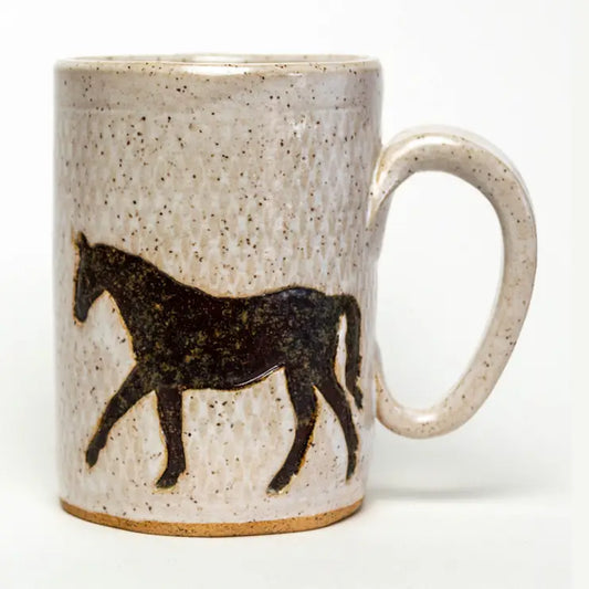 Rustic Horse Stoneware Mug – 14 oz