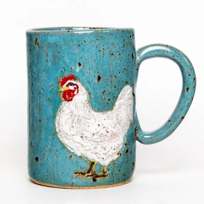 Farmhouse Chicken Stoneware Mug – 14 oz