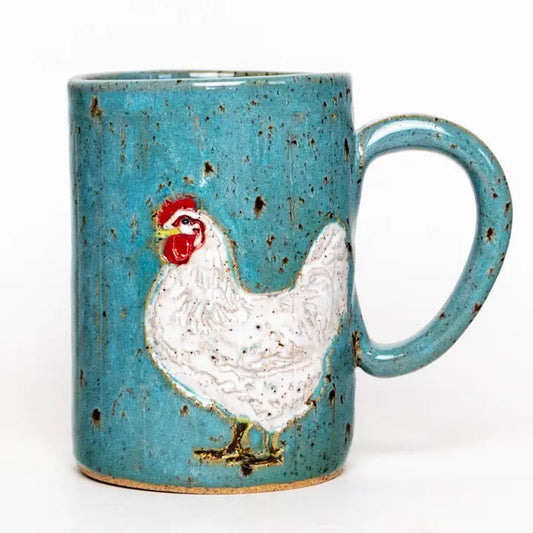 Farmhouse Chicken Stoneware Mug – 14 oz
