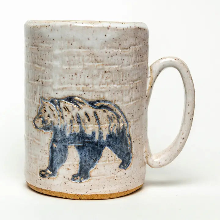 Rustic Bear Stoneware Mug – 14 oz